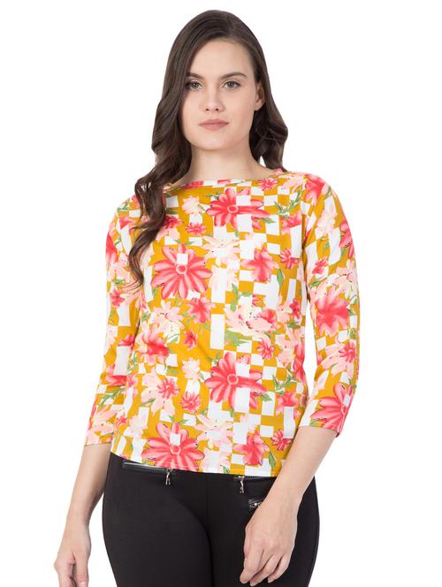 round neck floral top - 16509085 - Very Small Image - 1