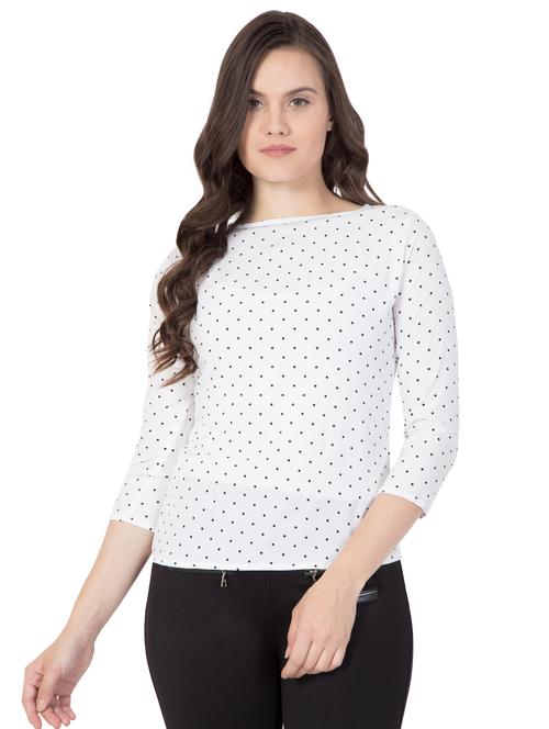round neck polka dot top - 16509086 - Very Small Image - 1