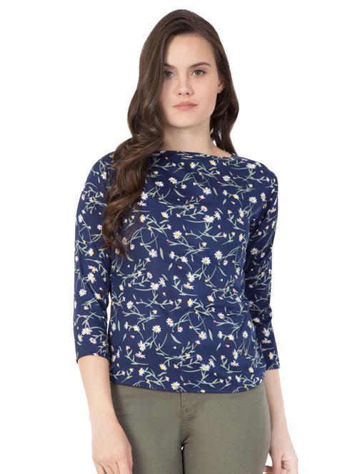 round neck floral top - 16509093 - Very Small Image - 1