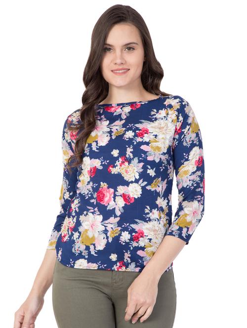 round neck floral top - 16509096 - Very Small Image - 1