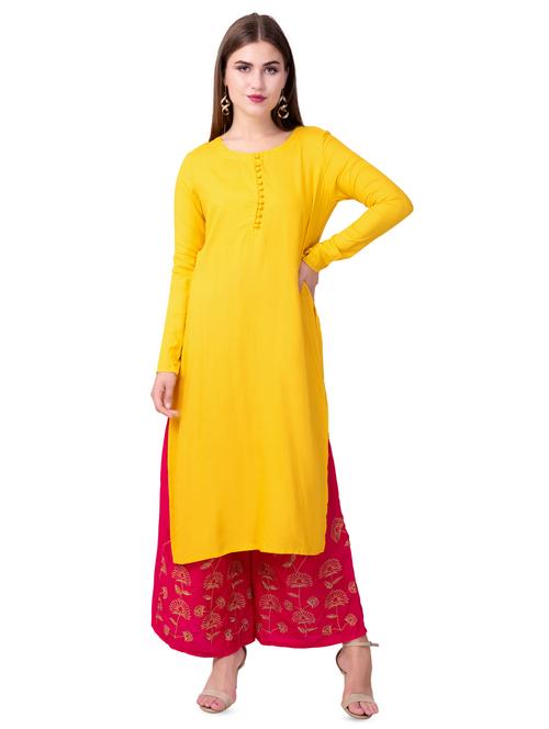 embroidered kurta palazzo with dupatta set - 16509737 - Very Small Image - 1