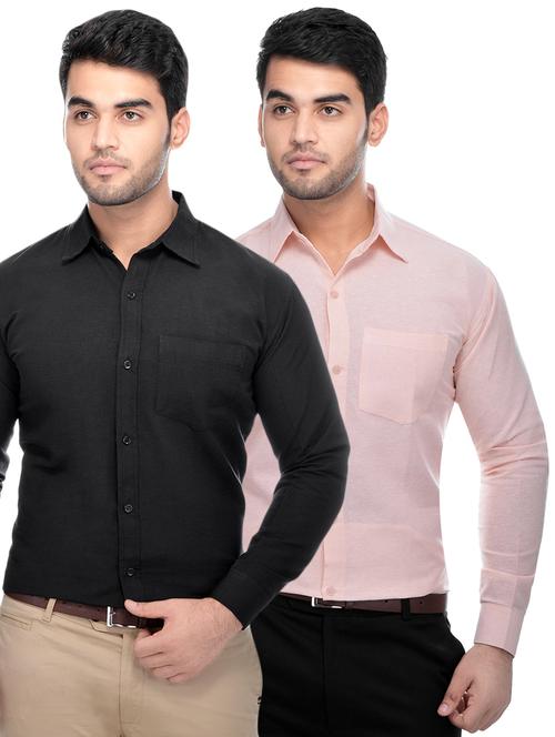 black and beige combo khadi shirts - 16510175 - Very Small Image - 1