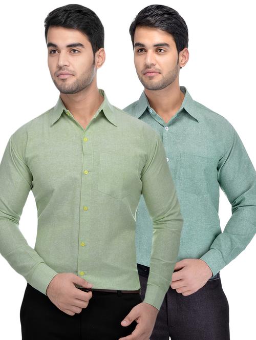 green combo formal shirts - 16510203 - Very Small Image - 1
