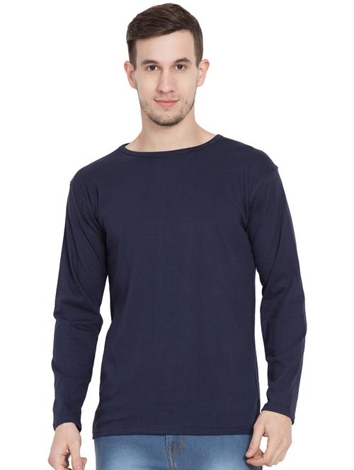 navy blue cotton tshirt - 16510569 - Very Small Image - 1