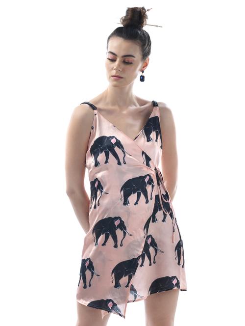 tie front quirky wrap nighty - 16510747 - Very Small Image - 1