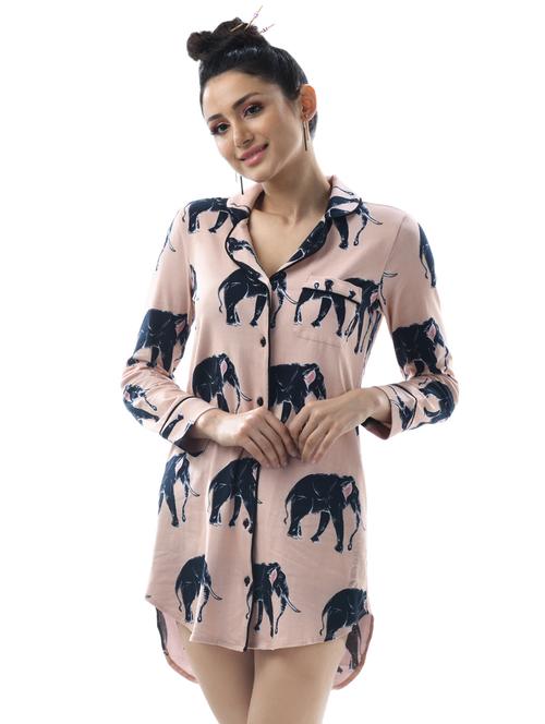 lapel neck quirky asymmetric nighty - 16510773 - Very Small Image - 1