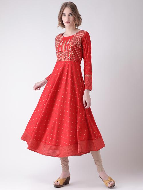 embroidered silk straight kurta - 16511013 - Very Small Image - 1
