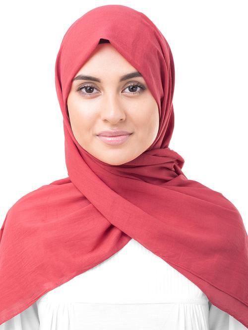 red cotton stole - 16511133 - Very Small Image - 1