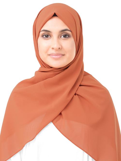 orange georgette stole - 16511169 - Very Small Image - 1