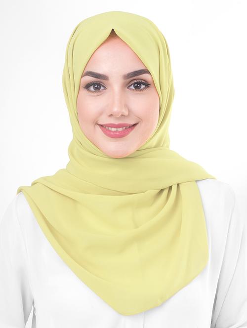 yellow georgette stole - 16511278 - Very Small Image - 1