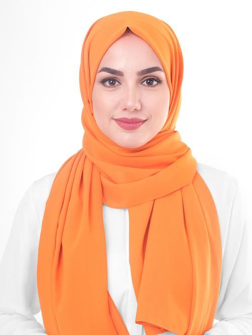orange georgette stole - 16511284 - Very Small Image - 1