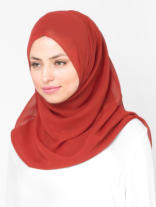 red georgette stole - 16511288 - Very Small Image - 1