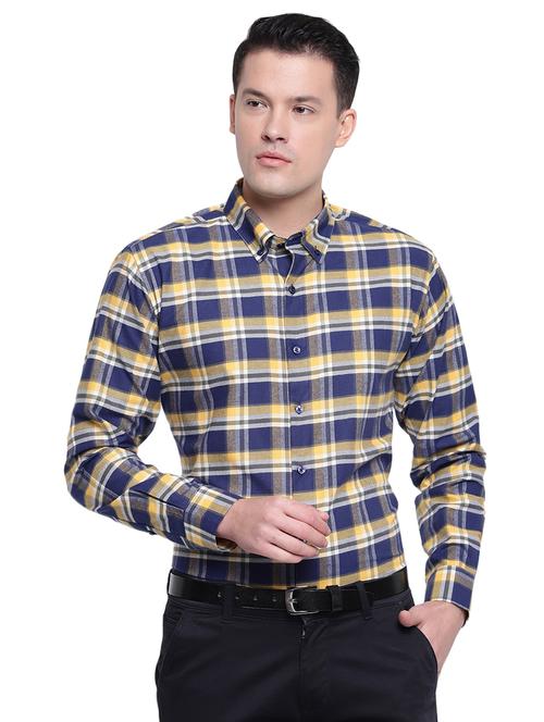 navy blue checkered formal shirt - 16511349 - Very Small Image - 1