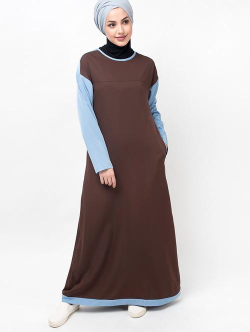 solid fit & flare cloaks & abaya - 16511827 - Very Small Image - 1