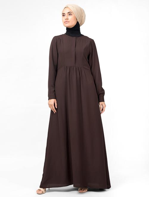solid fit & flare cloaks & abaya - 16511848 - Very Small Image - 1