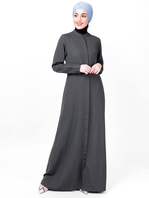 solid fit & flare cloaks & abaya - 16511863 - Very Small Image - 1