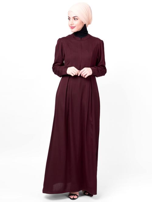 solid fit & flare cloaks & abaya - 16511919 - Very Small Image - 1