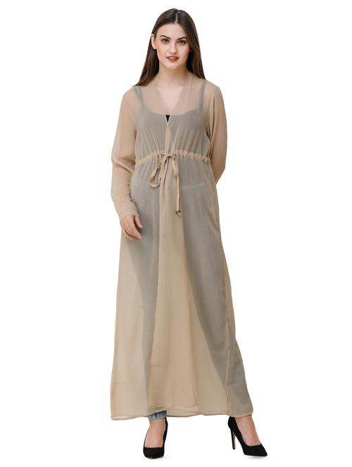 tie front solid shrug - 16512829 - Very Small Image - 1