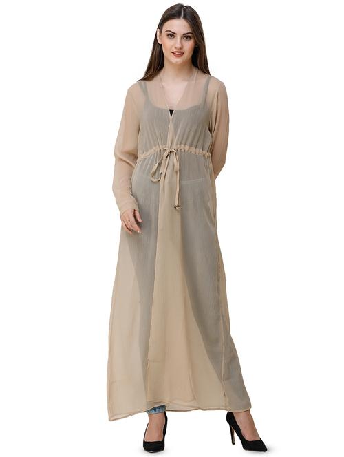 tie front solid shrug - 16512830 - Very Small Image - 1
