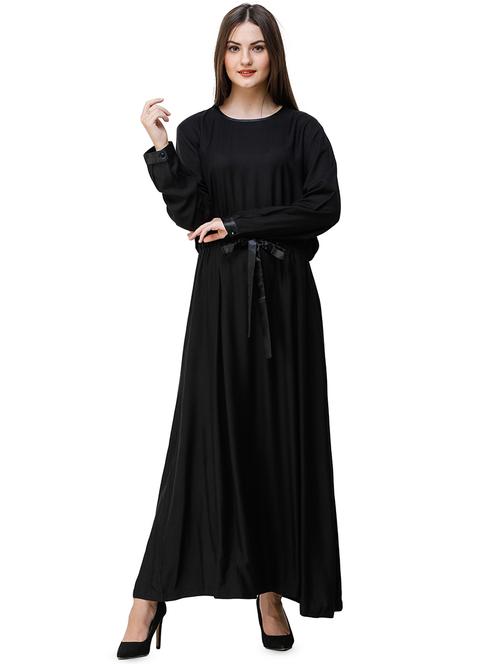 drawstring round neck maxi hijab dress - 16512929 - Very Small Image - 1