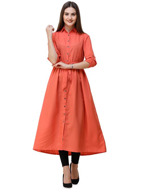 tie knot button up hijab dress - 16512955 - Very Small Image - 1