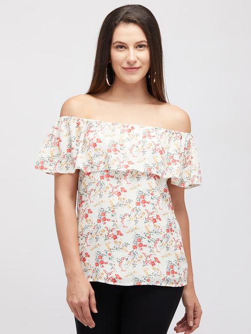 off shoulder ruffled top - 16513086 - Very Small Image - 1