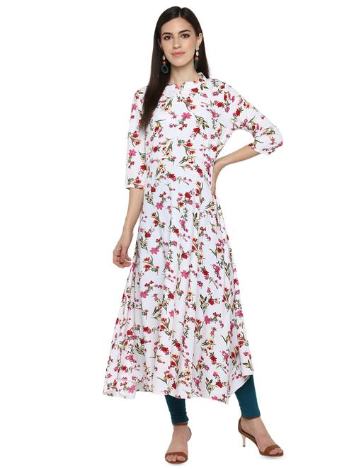 floral a-line ethnic dress - 16513444 - Very Small Image - 1