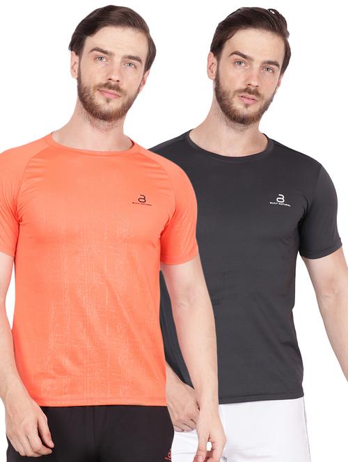 orange and black solid combo polo t-shirts - 16514587 - Very Small Image - 1