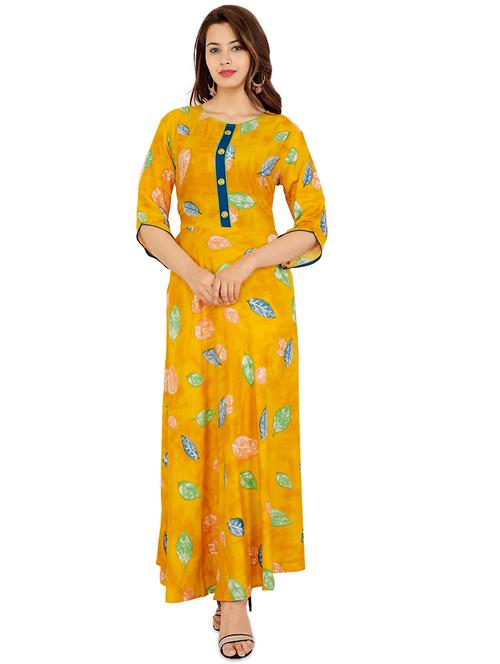 printed flared kurta - 16514617 - Very Small Image - 1