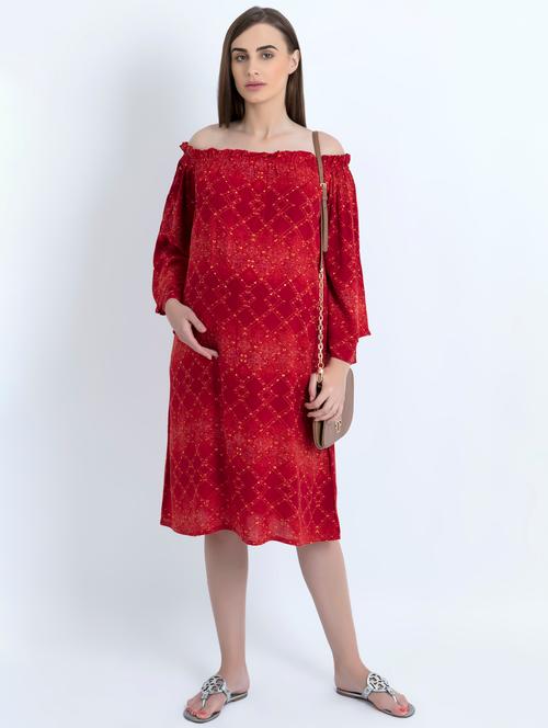 off shoulder maternity wear dress - 16514973 - Very Small Image - 1