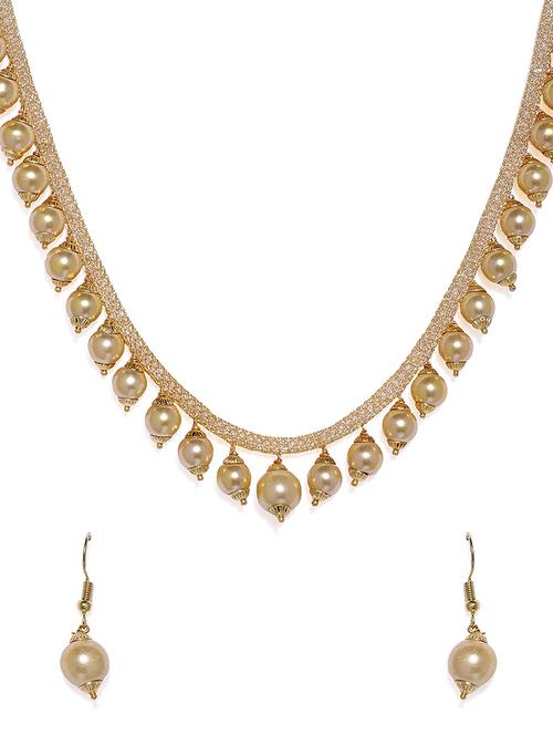 gold metal necklaces and earring - 16515711 - Very Small Image - 1