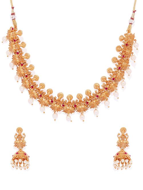 gold brass necklaces and earring - 16515718 - Very Small Image - 1