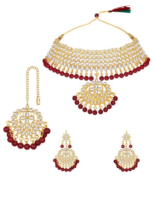 red metal necklaces and earring - 16515835 - Very Small Image - 1