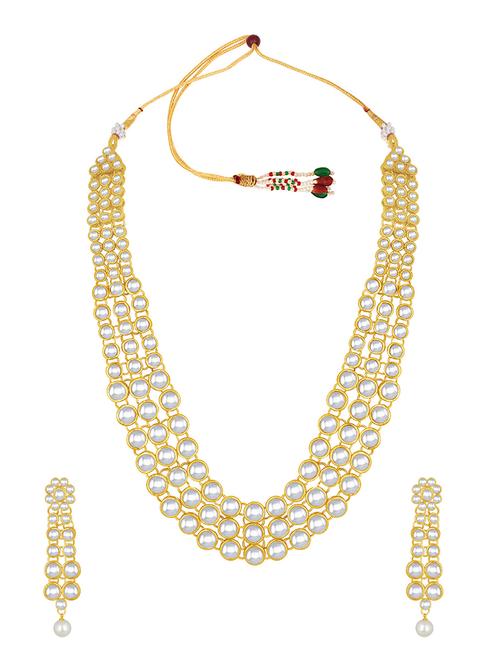gold metal necklaces and earring - 16515836 - Very Small Image - 1
