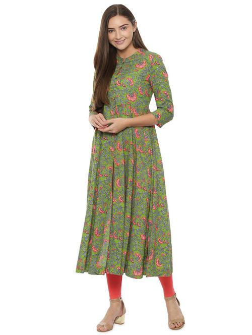 floral printed flared kurta - 16515891 - Very Small Image - 1
