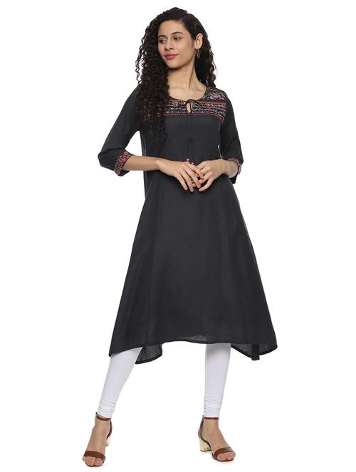 embroidered a-line kurta - 16515909 - Very Small Image - 1