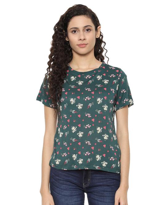 round neck floral tee - 16515939 - Very Small Image - 1