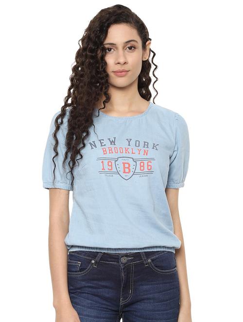 round neck blouson top - 16515940 - Very Small Image - 1