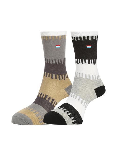 set of 2 multi colored cotton above ankle length sock - 16516359 - Very Small Image - 1