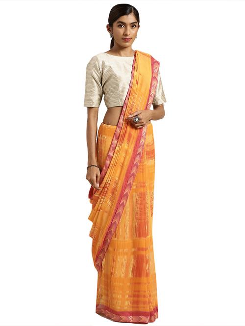 abstract printed saree with blouse - 16517639 - Very Small Image - 1