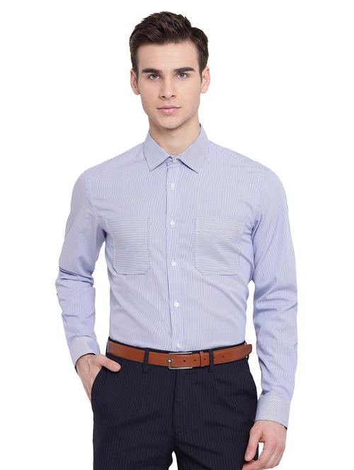 blue striped formal shirt - 16518181 - Very Small Image - 1