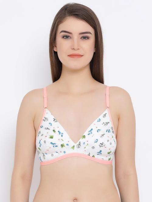 contrast strap floral t-shirt bra - 16518233 - Very Small Image - 1