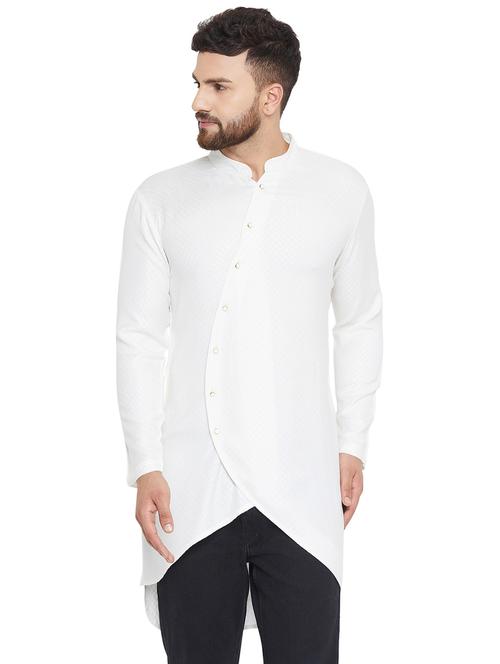 white solid asymmetric kurta - 16518671 - Very Small Image - 1