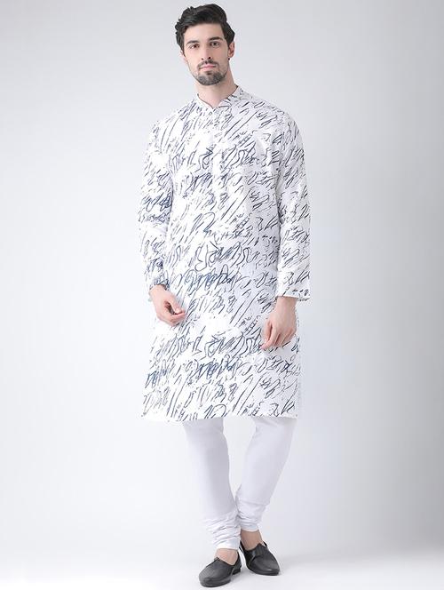 white printed long kurta - 16519139 - Very Small Image - 1