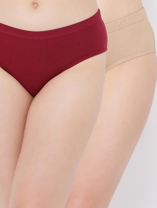set of 2 mid rise solid hipster panty - 16520104 - Very Small Image - 1