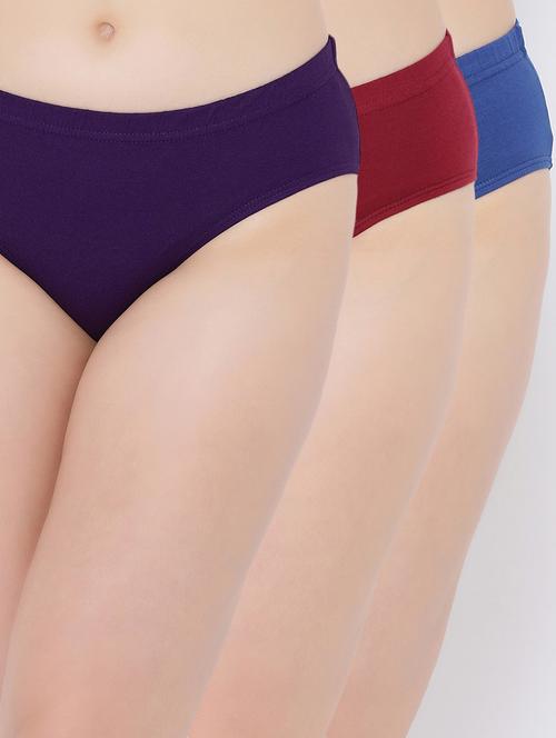 set of 3 mid rise solid hipster panty - 16520126 - Very Small Image - 1