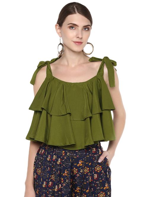 women's layered shoulder strap top - 16520256 - Very Small Image - 1