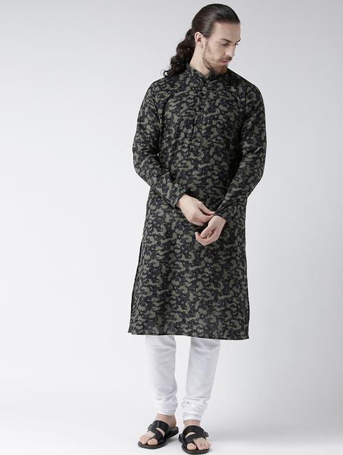 black linen kurta pyjama set - 16520714 - Very Small Image - 1