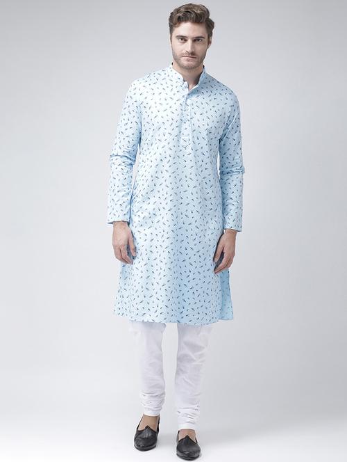 blue linen kurta pyjama set - 16520751 - Very Small Image - 1