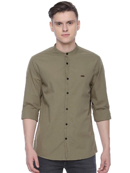 brown solid casual shirt - 16520861 - Very Small Image - 1